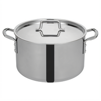 Tri-Gen Tri-Ply Induction-Ready 16 Qt Round Stainless Steel Stock Pot with Cover