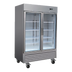 Thumbnail image #1 for Serv-Ware 2-Section Glass Door Reach-In Refrigerator, 49 Cu. Ft., Stainless Steel, Bottom-Mount