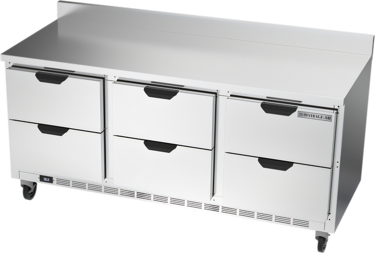 Product image #1 for Beverage-Air WTRD72AHC-6-FIP 72-Inch Three-Section Worktop Refrigerator with 6 Drawers