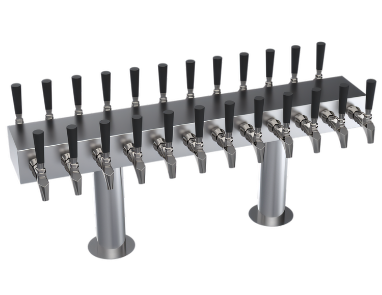 Product image #1 for Krowne Double-Sided T-Head Glycol-Cooled Beer Tower, 24-Faucet Capacity, 36-Inch Length