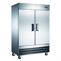 Omcan 47 Cu. Ft. Two-Section Reach-In Freezer with Bottom-Mount Self-Contained Refrigeration