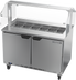 Thumbnail image #1 for Beverage-Air 48-Inch Sandwich Prep Table With Sneeze Guard, 2-Section, 12-Pan, Self-Contained Refrigeration