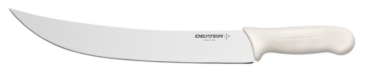 Product image #2 for Sani-Safe 12-Inch Stamped Cimeter Steak Knife with Textured White Polypropylene Handle