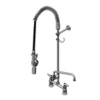 Thumbnail image #1 for T&S Brass EasyInstall B-0123-ADF12-BJ Deck-Mount Pre-Rinse Unit with Add-On Faucet, 8-Inch Adjustable Centers, 12-Inch Swing Nozzle