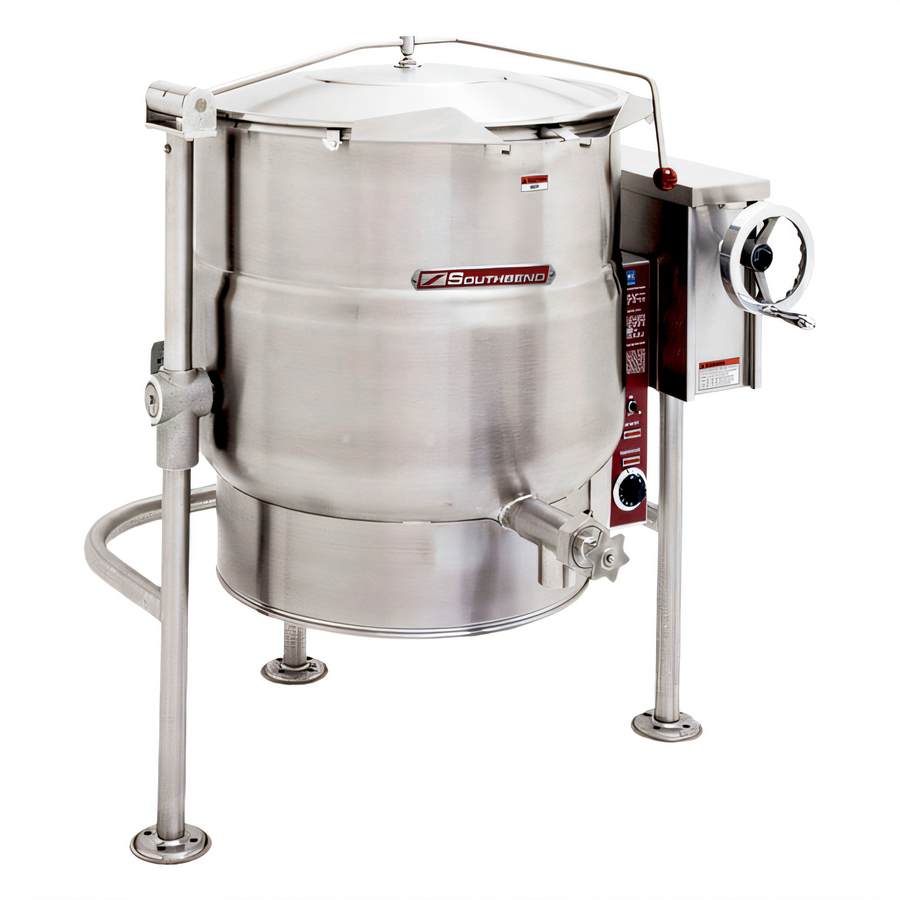 Product image #1 for Southbend Electric Floor Model Tilting Steam Kettle, 60-Gallon, 2/3 Jacket, Tri-Leg Base