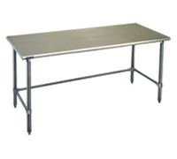 Eagle Group Budget Series 96-Inch x 30-Inch Flat Top Work Table, 430 Stainless Steel Top, Galvanized Tubular Base