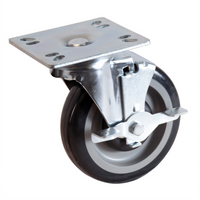 BK Resources 5SBR-UP3-PLY-TLB Shelf Casters & Leveling Feet
