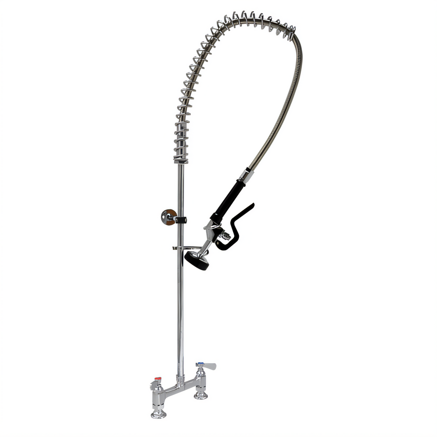 Product image #1 for BK Resources OptiFlow Low-Flow Deck-Mount Pre-Rinse Assembly with 40" Hose, 12" Wall Bracket, 8" Centers