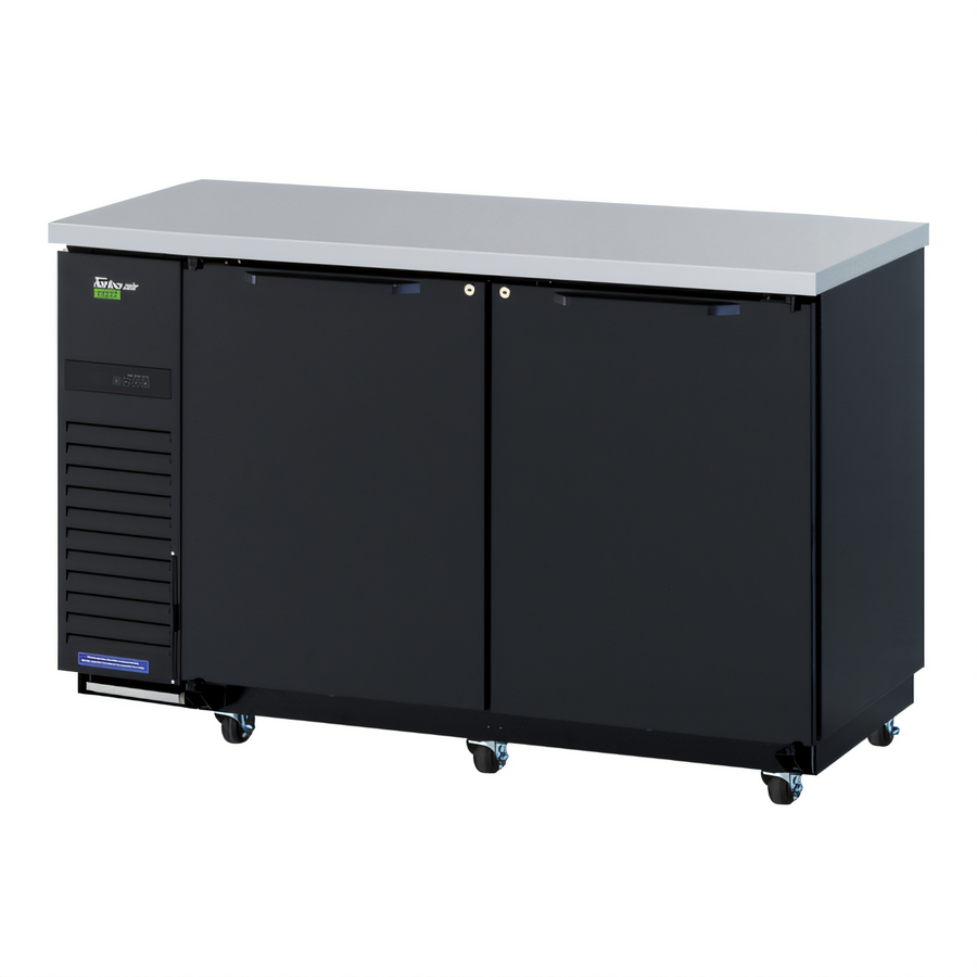 Product image #1 for Turbo Air Super Deluxe 2-Section Narrow Self-Contained Back Bar Cooler with Solid Doors, 16.46 Cu. Ft.