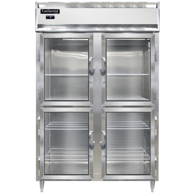 Product image #1 for Continental Refrigerator D2FNGDHD Designer Line Two-Section Reach-In Display Freezer with Half-Height Glass Doors