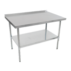 Thumbnail image #1 for John Boos Stallion UFBLG3624 36" x 24" Stainless Steel Work Table, 18-Gauge 430 Top, 1-1/2" Rear Riser, Adjustable Undershelf