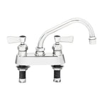 Thumbnail image #1 for Fisher 53740 Stainless Steel 4-Inch Center Deck-Mount Manual Faucet with 6-Inch Swing Spout and Lever Handles