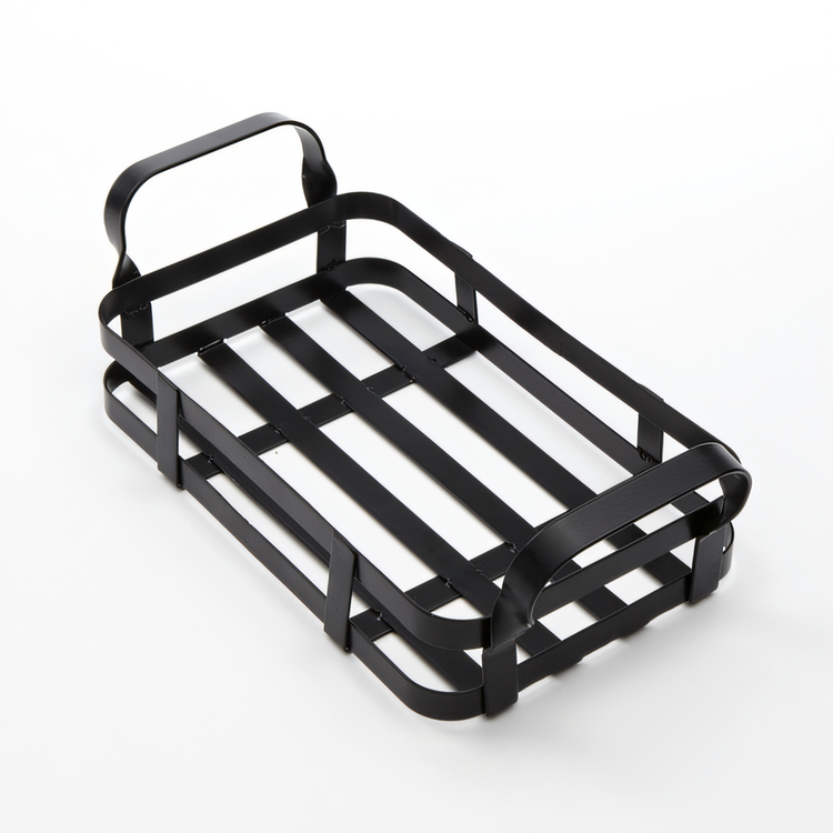 Product image #1 for American Metalcraft Rectangular Black Metal Condiment Rack with Handles, 9 x 6 x 3-1/2 Inches