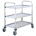Thumbnail image #1 for Winco SUC-40 Stainless Steel 3-Tier Bus Cart with Wheels, 33 x 17 x 35 in