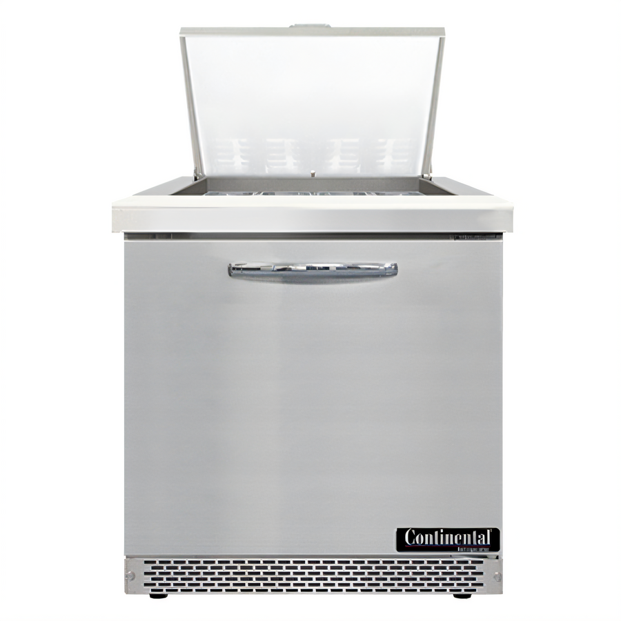 Product image #1 for Continental Refrigerator Mighty Top 32-Inch Front-Breathing Sandwich Prep Table with 12-Pan Rail and 1 Door
