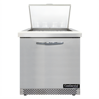 Continental Refrigerator Mighty Top 32-Inch Front-Breathing Sandwich Prep Table with 12-Pan Rail and 1 Door