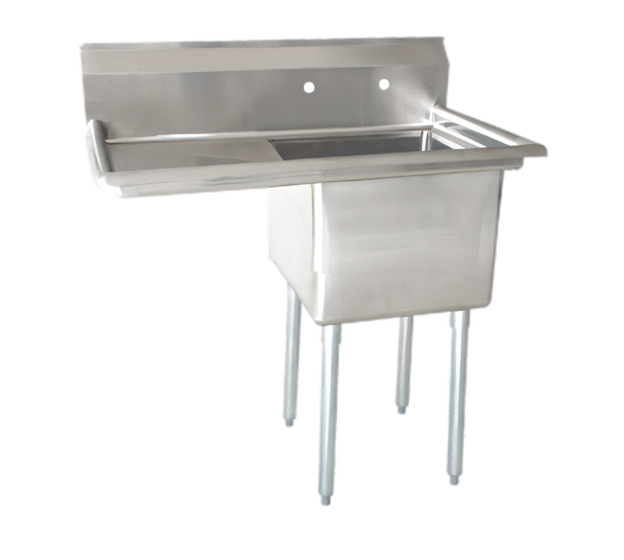 Product image #1 for Floor Model 1-Compartment Pot Sink with Left Drainboard, 21 x 18 x 14 Inch Bowl, 304 Stainless Steel