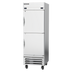 Thumbnail image #1 for Beverage-Air Horizon Series 1-Section Dual-Temperature Reach-In Refrigerator/Freezer with Half Solid Doors, Bottom Mount, Stainless Steel