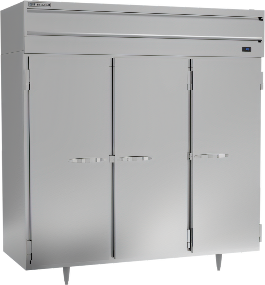 Product image #1 for Beverage-Air P Series Three-Section Reach-In Freezer, 68.34 Cu. Ft., Solid Locking Doors, Top-Mounted Self-Contained Refrigeration