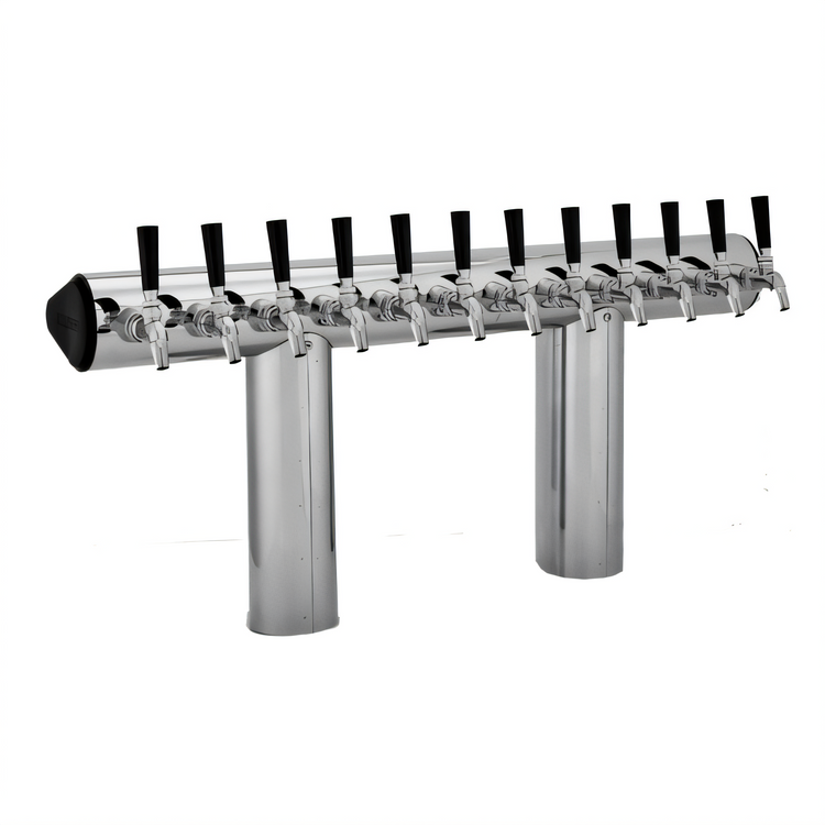Product image #1 for 12-Faucet Winged Bridge Glycol-Cooled Countertop Beer Draft Tower, Polished Chrome