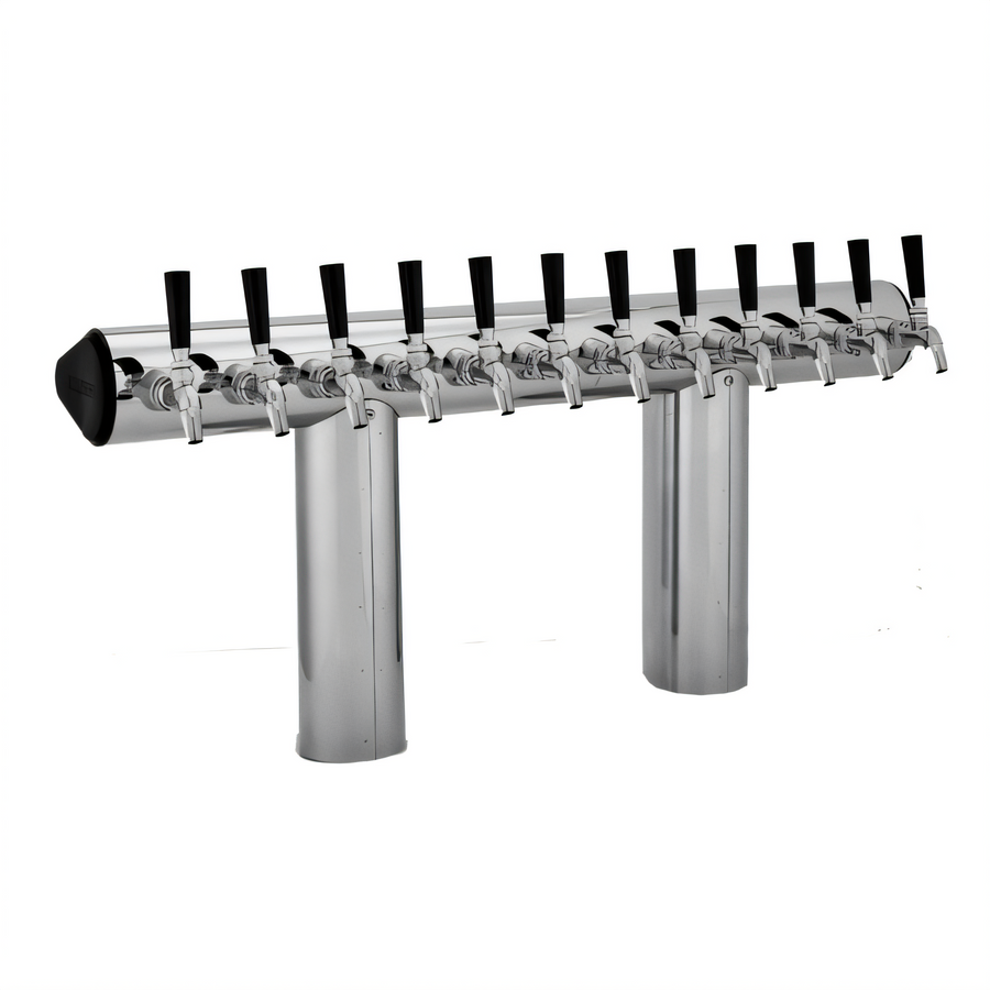 Product image #1 for 12-Faucet Winged Bridge Glycol-Cooled Countertop Beer Draft Tower, Polished Chrome