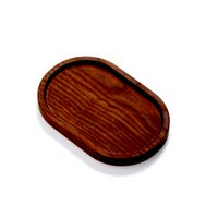 American Metalcraft Rimmed Oval Ash Wood Serving Board, 9 x 6 x 3/4 Inch