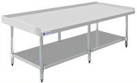 72 Inch x 30 Inch Stainless Steel Equipment Stand with Undershelf, 2 Inch Upturn, 6 Legs, and Adjustable Bullet Feet