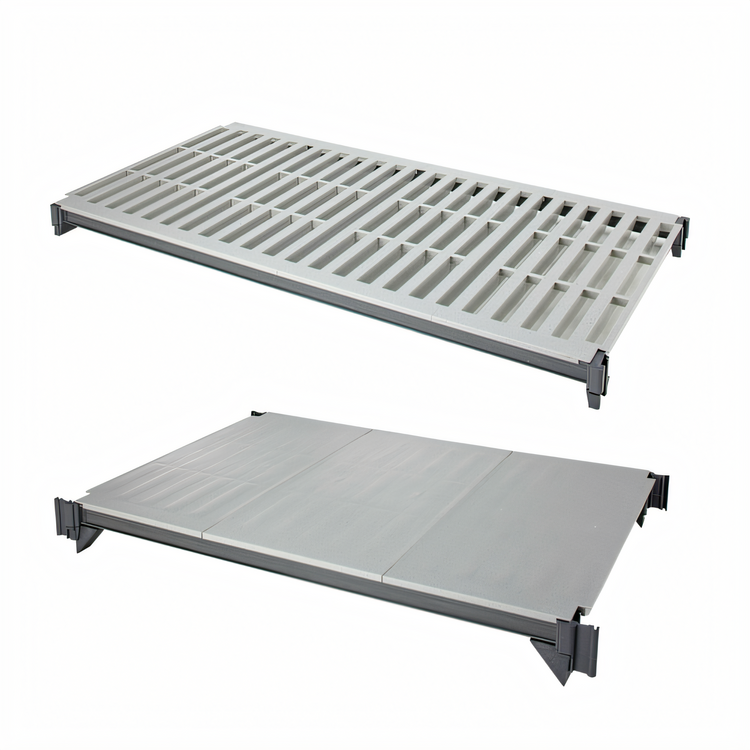 Product image #1 for Cambro Camshelving Basics Plus 24" x 42" 4-Shelf Solid & Vented Shelf Kit, Brushed Graphite