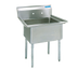 Thumbnail image #1 for BK Resources 16-Inch x 20-Inch x 12-Inch One-Compartment No-Drainboard Stainless Steel Sink with 9-Inch Backsplash and Galvanized Legs