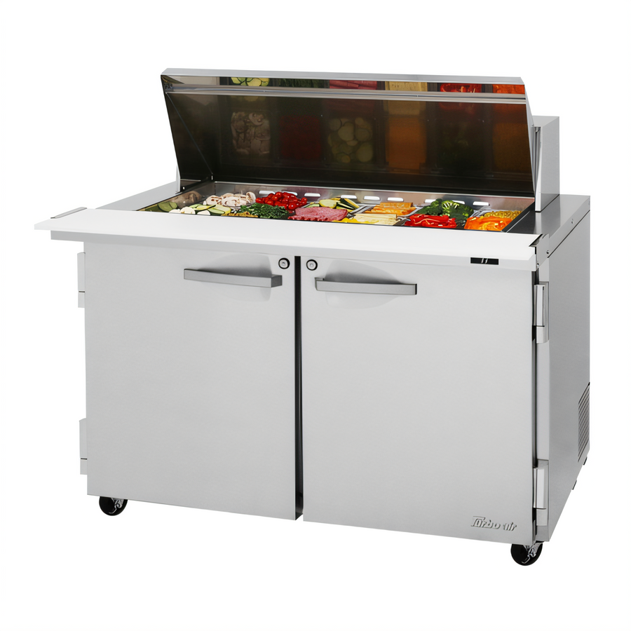 Product image #1 for Turbo Air PRO Series 48-1/4-Inch Wide Mega Top Sandwich/Salad Prep Table, Two-Section, 18-Pan, Self-Contained Refrigeration