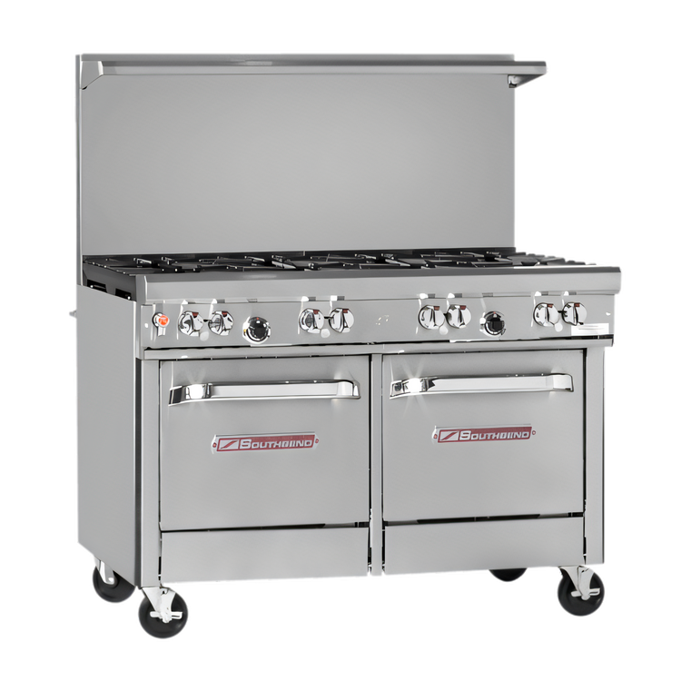 Product image #1 for Southbend Ultimate 48-Inch Gas Restaurant Range with 2 Star/Sauté Burners, 36-Inch Thermostatic Griddle, Convection Oven, and Cabinet Base
