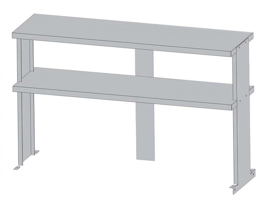 Product image #1 for Turbo Air TSOS-4R-T Double Stainless Steel Overshelf for 48-Inch Work Tables