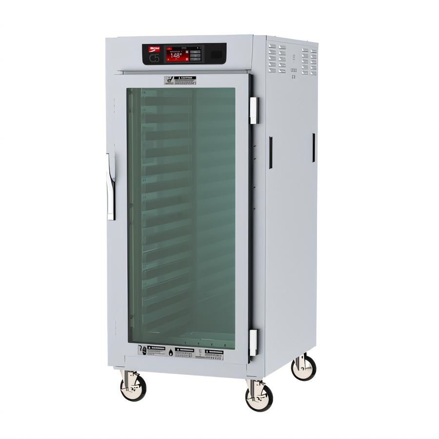 Product image #1 for Metro C5 8 Series Mobile 3/4 Height Controlled Temperature Heated Holding Cabinet with Double-Pane Glass Doors and 14-Pan Lip Load Capacity
