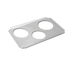 Thumbnail image #1 for Stainless Steel Steam Table Adapter Plate with Two 6-3/8 Inch Holes and One 4-7/8 Inch Hole