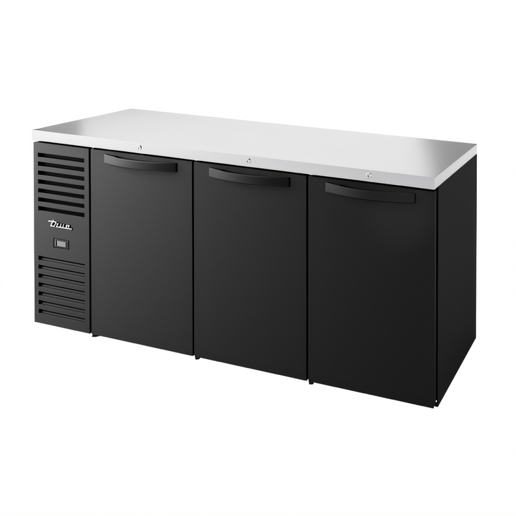 Product image #1 for True Premier Bar 92-Inch Four-Section Refrigerated Back Bar Cooler with Stainless Steel Top and Solid Locking Doors