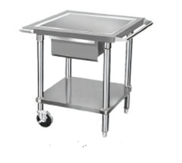 Advance Tabco Mobile Mixer Equipment Table with Stainless Steel Top and Galvanized Base, 30 x 24 x 28 Inches