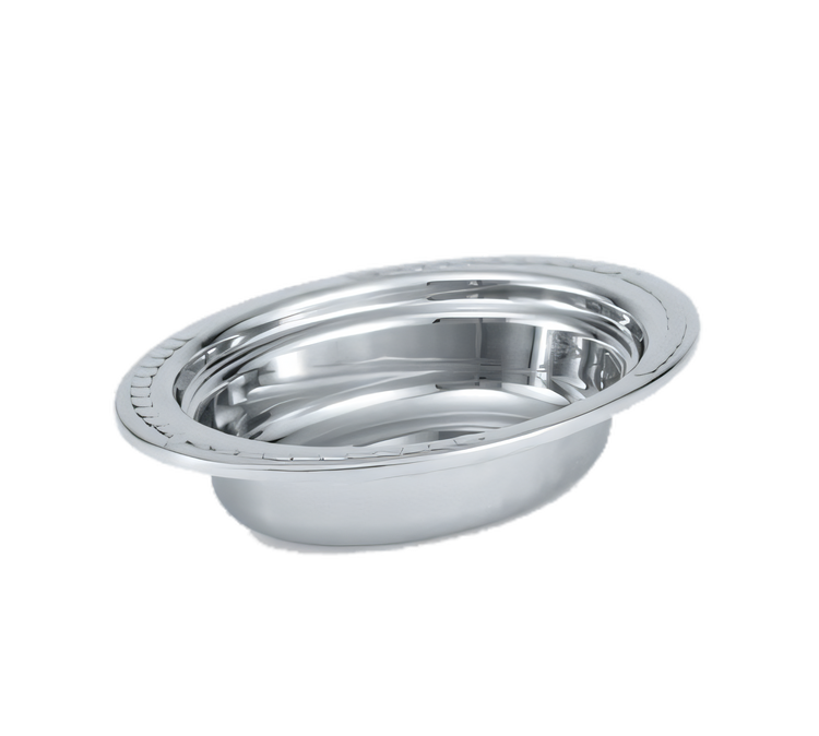 Product image #1 for Vollrath Miramar® Decorative Oval Pan, 2 Quart, 2-1/2 Inch Deep, Mirror Finish, 18-8 Stainless Steel