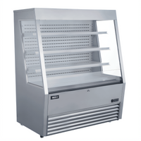 Omcan USA 48-Inch Grab-and-Go Refrigerated Showcase Open-Air Cooler, 15.04 Cu. Ft., Stainless Steel