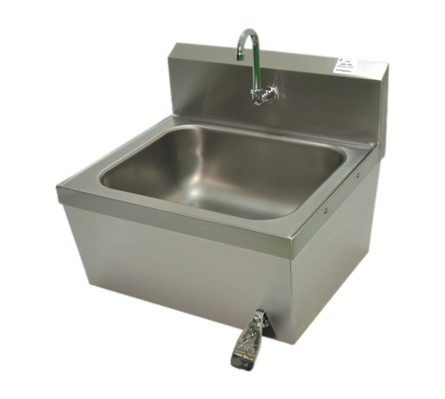 Product image #1 for Advance Tabco Deep Drawn Wall Mounted Hand Sink with 16" x 20" x 8" Bowl, Gooseneck Faucet and Knee Valve