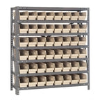 Thumbnail image #1 for Quantum 1839-103 Heavy-Duty Stationary Wire Shelving Unit, 7 Shelves, 48 Bins, 36 x 18 x 39 Inches