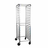 Omcan USA Full-Size Mobile Aluminum Pan Rack with Curved Top, 20-Pan Capacity