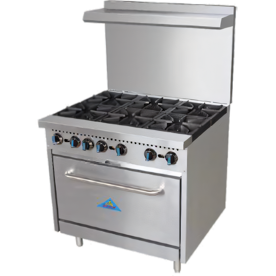 Product image #1 for Comstock-Castle R6 36-Inch Commercial Gas Range with 6 Open Burners and Standard Oven