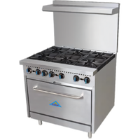 Comstock-Castle R6 36-Inch Commercial Gas Range with 6 Open Burners and Standard Oven