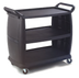 Thumbnail image #1 for Carlisle 42-Inch x 23-Inch 3-Shelf Bussing Cart, 300 lb Capacity, Polypropylene, Black