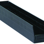 Thumbnail image #1 for Quantum QSB105CO Conductive Nesting Shelf Bin, Black, 23-5/8"W x 4-1/8"D x 4"H, 7 Divider Slots, Rear Hanglock
