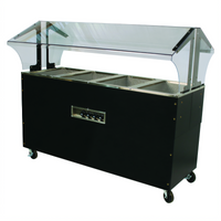 Advance Tabco Triumph (Supreme) 4-Well Portable Electric Hot Food Buffet Table with Double-Sided Sneeze Guard