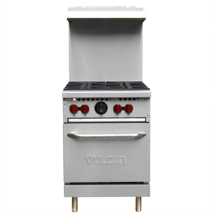 Product image #1 for Vulcan SX Series 24-Inch Propane Commercial Gas Range with 4 Open Burners and Space Saver Oven