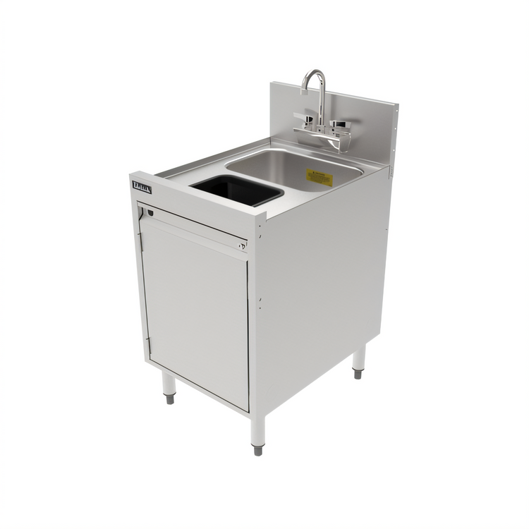 Product image #1 for Top Shelf TSF Series 18-Inch Underbar Hand & Dump Sink Cabinet with Waste Chute