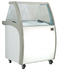 Kelvinator Commercial 4-Tub Front-of-House Ice Cream and Gelato Dipping Cabinet, 33-Inch Wide, White