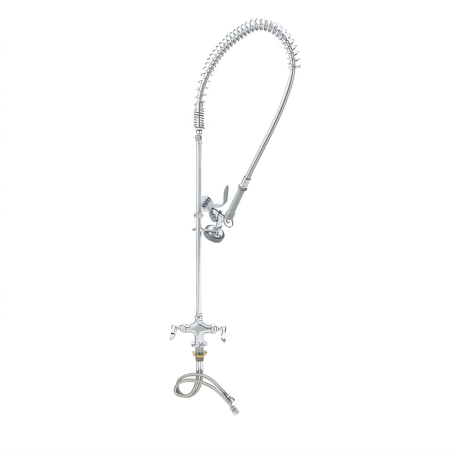 Product image #1 for T&S Brass EasyInstall Single-Hole Deck-Mount Pre-Rinse Unit with 44-Inch Hose and Wall Bracket